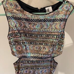 Multicolor Sequin Sleeveless Dress